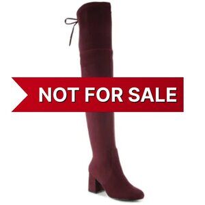 GC Burgundy Over the Knee Thigh High Vegan Suede Boots NWT